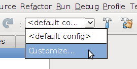 The dropdown menu is between the 'redo' and 'build' buttons.