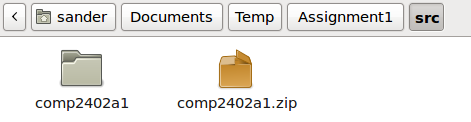 The result should be a folder 'comp2402a1' in 'Assignment1/src'.